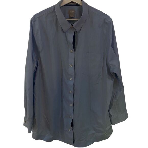 Chico’s light blue button up dress shirt No iron size 20/22 - Picture 1 of 5